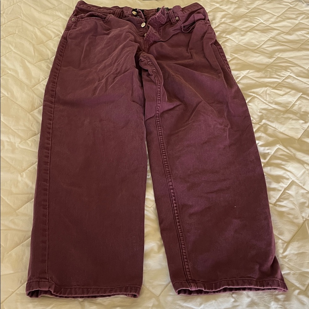 H&M Deep Purple Loose Fit Pants Size 34